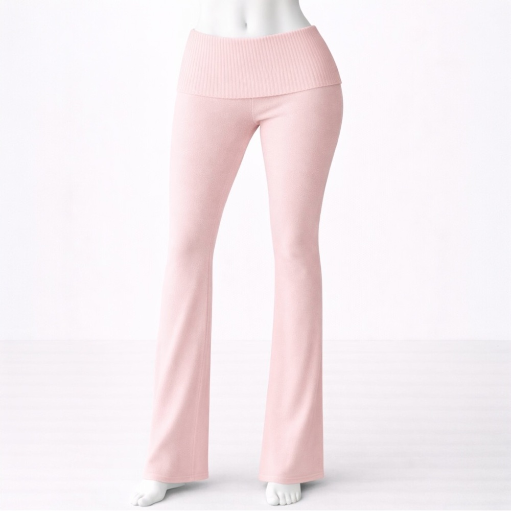 NWT Frankie's Bikinis Mason Cloud Knit Flare Pant Foldovers - Picture 4 of 8